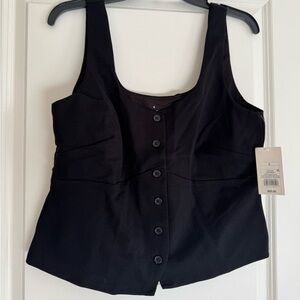 a new day Black Button-Front Top